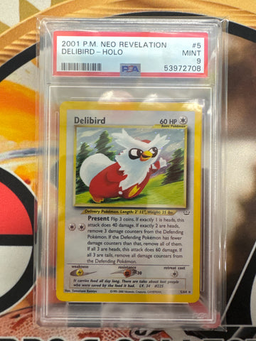 2001 Pokémon Neo Revelation Delibird Holo 5/64 PSA 9
