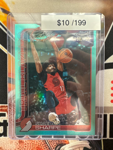 2026 Topps Chrome NBA Update Shaedon Sharpe Aqua Refractor /199