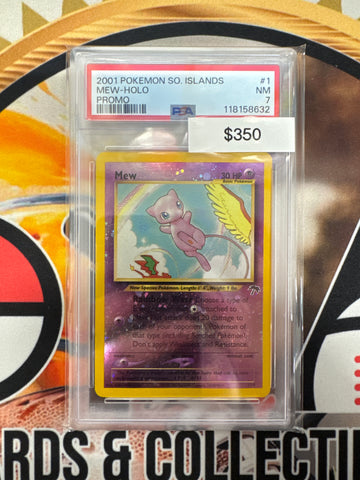 2001 Pokemon Southern Islands Mew-Holo Promo 1/18 PSA 7