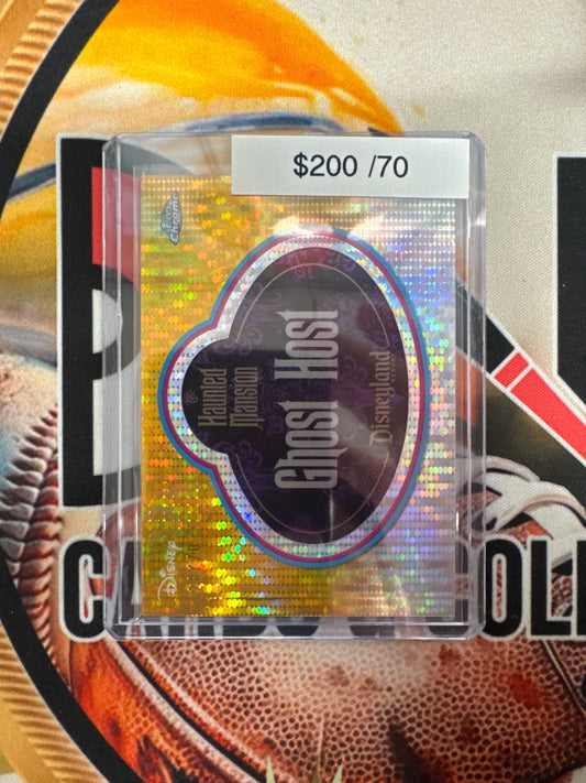 2025 Topps Disney 70th Anniversary Haunted Mansion Ghost Host Chrome Part Of the Celebration Gold Sparkle /70