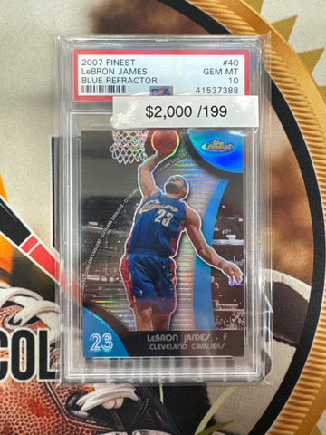 2007 Topps Finest NBA LeBron James Blue Refractor /199 PSA 10