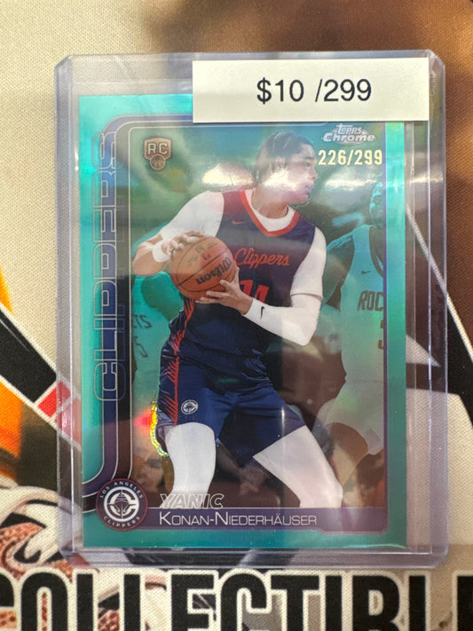 2025-26 Topps Chrome NBA Yanic Konan-Niederhauser Rookie Teal Refractor /299