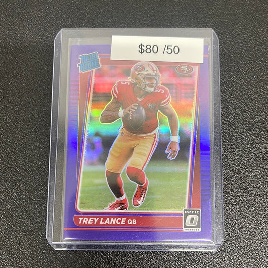 2021 NFL Donruss Optic Trey Lance Purple Rated Rookie /50