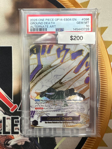 2026 One Piece OP14-EB04 English Ground Death Alternate Art OP14-096 PSA 10