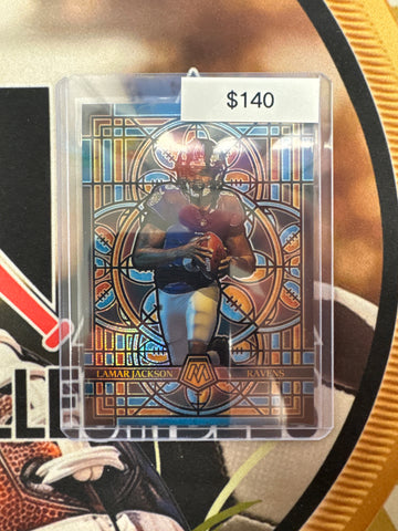 2025 Panini Mosaic NFL Lamar Jackson Stained Glass SSP