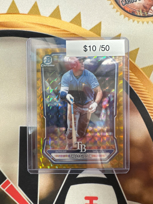 2026 Topps Bowman Theo Gillen Gold Geometric Refractor /50