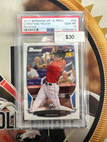 2013 Bowman Draft Picks & Prospects MLB Christian Yelich Rookie PSA 10