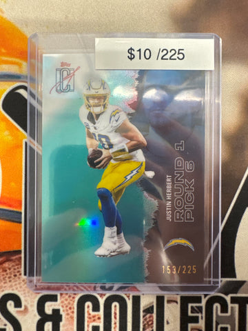 2025 Topps Signature Class NFL Justin Herbert Chrome Teal Refractor /225