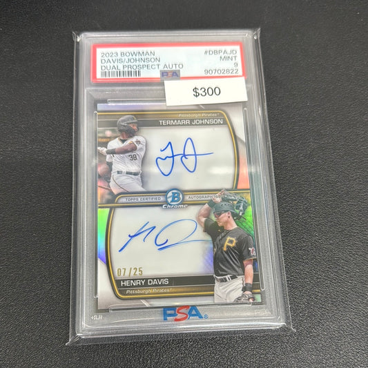 2023 Bowman Termarr Johnson & Henry Davis auto /25 PSA 9