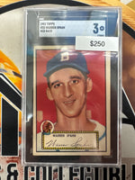 1952 Topps MLB Warren Spahn Red Back SGC 3