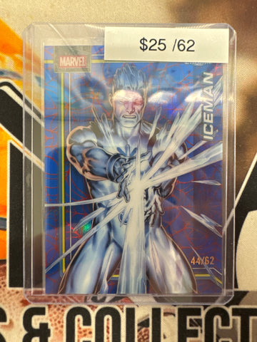 2026 Topps Chrome Marvel Iceman Spider-Man Refractor /62