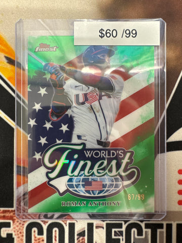 2026 Topps Finest MLB Roman Anthony World’s Finest Green Refractor /99