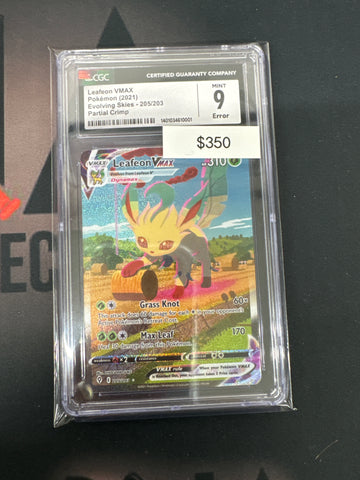 Pokemon Leafeon VMAX 205/203 CGC 9 ERROR