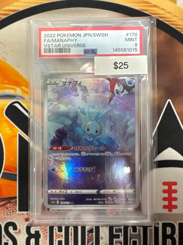 2022 Pokemon Japanese SWSH Full Art Manaphy Vstar Universe 178/172 PSA 9