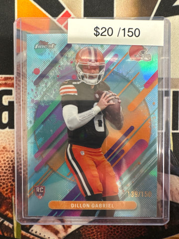 2025 Topps Finest NFL Dillon Gabriel Rookie Rare Aqua Refractor /150