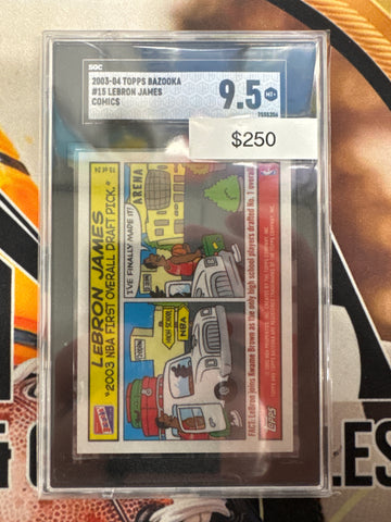 2003-04 Topps Bazooka Basketball LeBron James Rookie Comics SGC 9.5