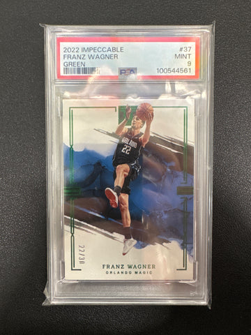 2022 Panini Impeccable NBA Franz Wagner Green /30 PSA 9