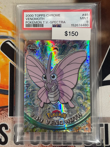 2000 Topps Chrome Pokémon Venomoth Spectra Refractor PSA 9