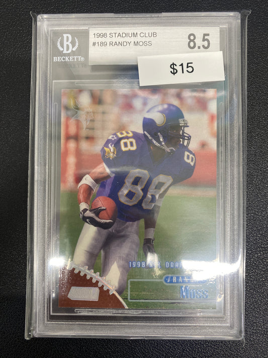 1998 Stadium Club Randy Moss Rookie Beckett 8.5