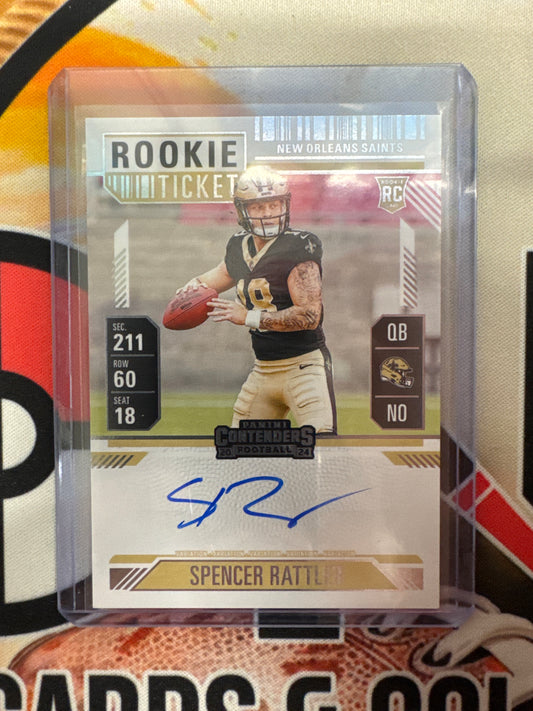 2024 Panini Contenders NFL Spencer Rattler Rookie Ticket Variation Autograph