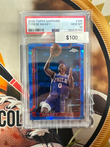 2025 Topps Chrome NBA Sapphire Tyrese Maxey PSA 10