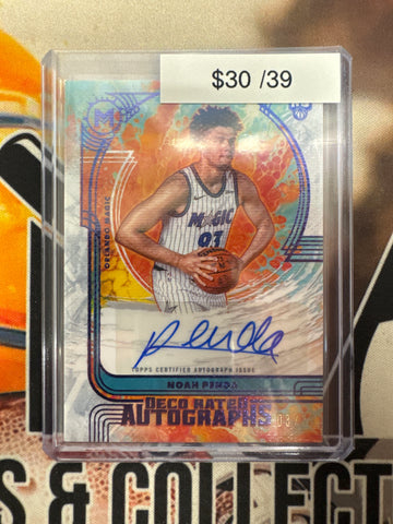 2026 Topps Motif Basketball Noah Penda Deco Rated Rookie Autograph Blue Refractor /39