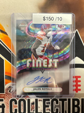 2025 Topps Finest NFL Jalen Royals Finest Autograph Black Geometric Refractor /10