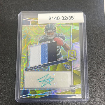 2023 NFL Spectra Tyjae Spears Rookie Patch Auto /35