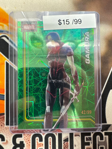 2026 Topps Chrome Marvel Gamora Green Lazer Refractor /99