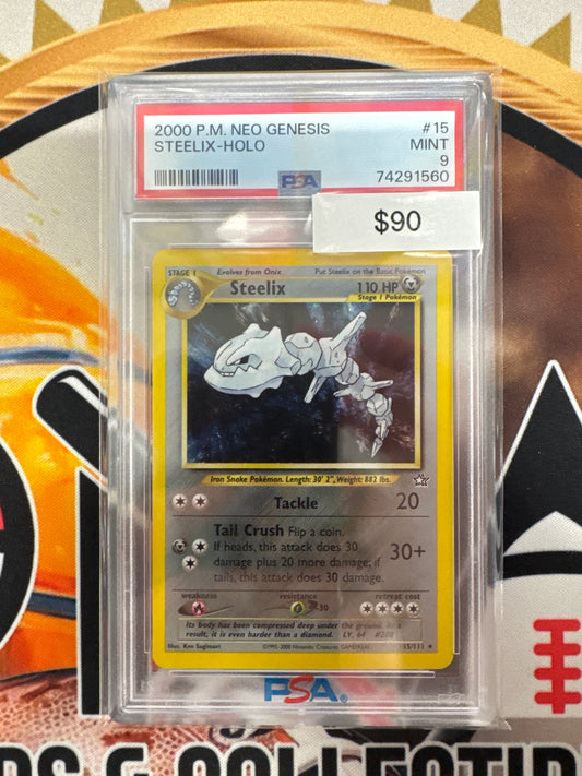 2000 Pokémon Neo Genesis Steelix 15/111 Holo PSA 9