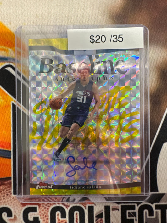 2026 Topps Finest NBA Tidjane Salaun Baseline Autographs Gold Geometric /35