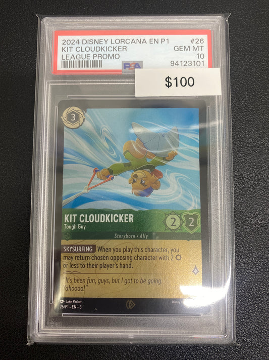 Disney Lorcana P1 League Promo Kit Cloudkicker PSA 10