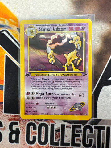 Pokemon Sabrina’s Alakazam 16/132 Holo 1st Edition