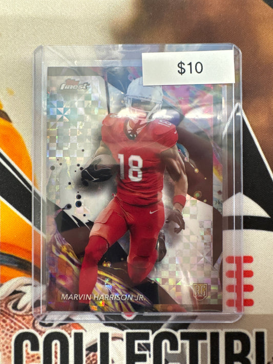 2024 Topps Finest Football Marvin Harrison Jr. Rookie Uncommon Hyper Refractor