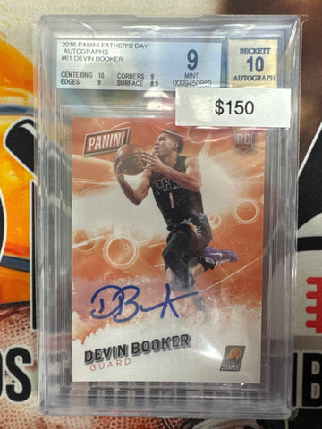 2016 Panini Father’s Day Basketball Devin Booker Rookie Autograph BGS 9 Autograph 10