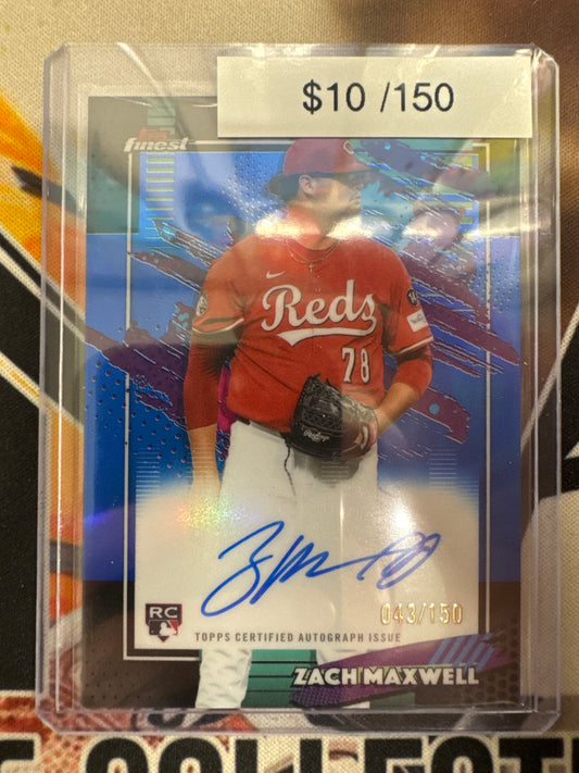 2026 Topps Finest MLB Zach Maxwell Rookie Blue Autograph Refractor /150