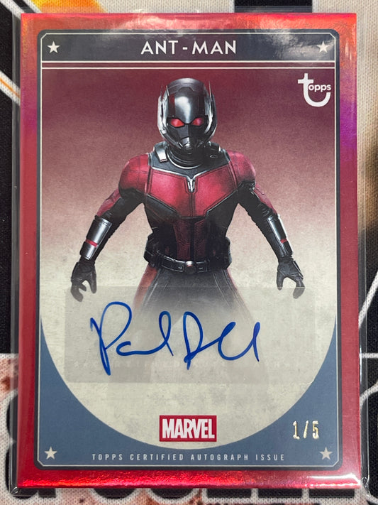 2026 Topps Marvel Brooklyn Collection Paul Rudd As Ant-Man Autograph Red Refractor /5