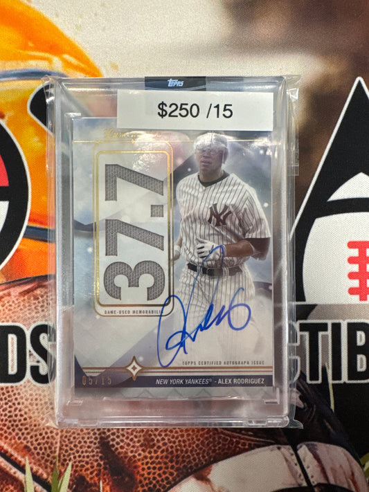 2023 Topps Luminaries MLB Alex Rodriguez Home Run Kings Patch Autograph /15