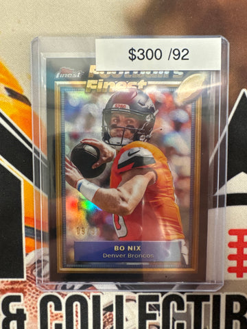 2025 Topps Finest NFL Bo Nix Football’s Finest 1992 Refractor /92