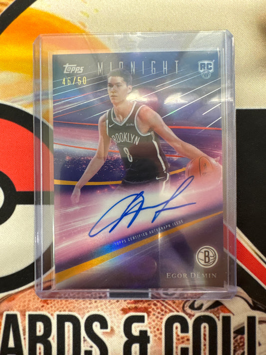2025-26 Topps Midnight NBA Egor Demin Rookie Autograph Gold Refractor /50