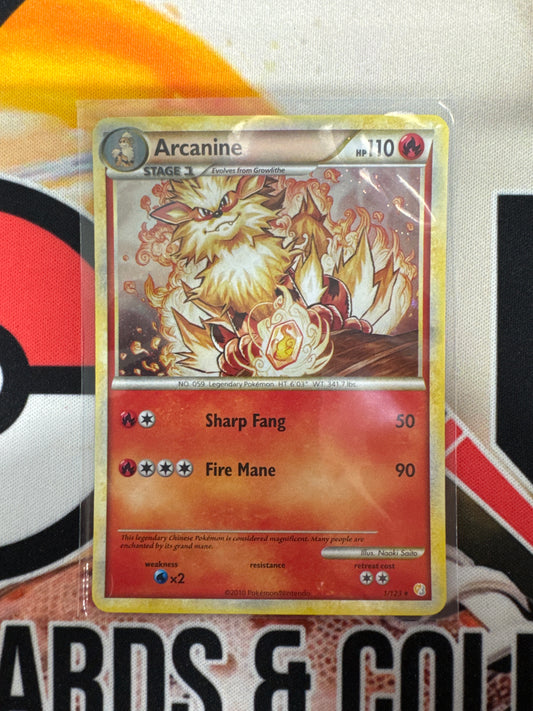 Pokemon Arcanine 1/123 holo HeartGold SoulSilver