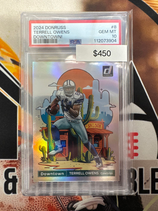 2024 Panini Donruss NFL Terrell Owens Downtown! PSA 10