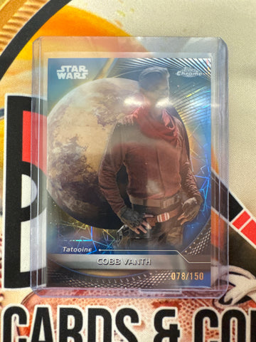 2025 Topps Chrome Star Wars Cobb Vanth Blue Lazer Refractor /150