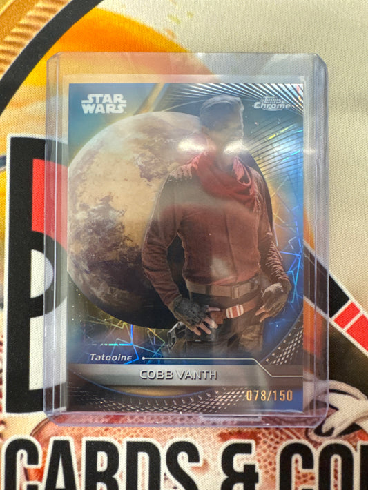 2025 Topps Chrome Star Wars Cobb Vanth Blue Lazer Refractor /150