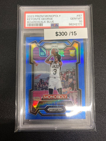 2023 Prizm Monopoly Keyonte George Boardwalk Blue Rookie /15 PSA 10