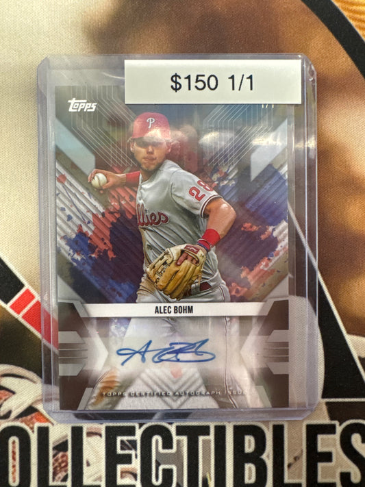 2022 Topps MLB UK Edition Alec Bohm Baseball Superstars Autograph Platinum 1/1