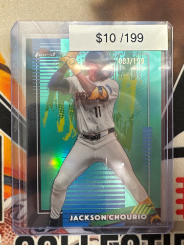 2026 Topps Finest MLB Jackson Chourio Common Aqua Refractor /199