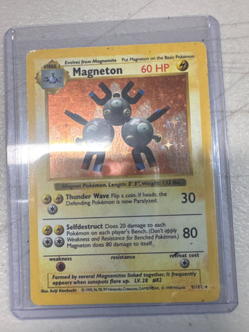 Pokemon Magneton 9/102 shadowless holo base set DM