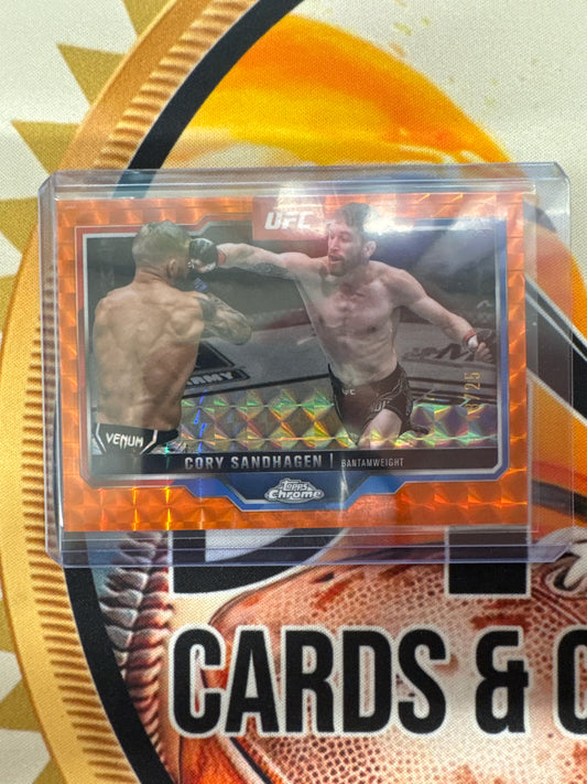 2025 Topps Chrome UFC Cory Sandhagen Orange Geometric Refractor /25