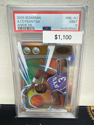2025 Topps Bowman Basketball AJ Dybantsa Anime NIL PSA 9